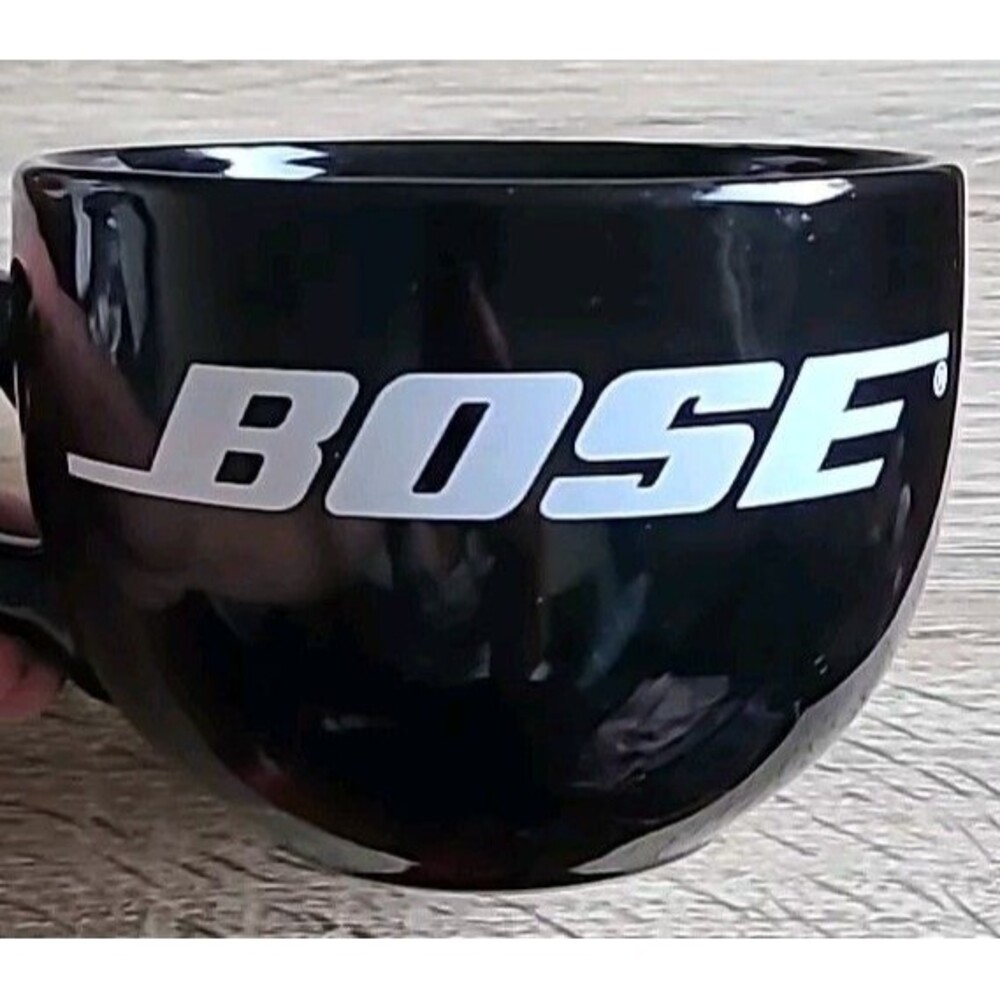 Bose*Large 20 Oz  Black Ceramic Coffee,Soup Mug ,Vintage